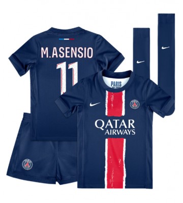 Paris Saint-Germain Marco Asensio #11 Primera Equipación Niños 2024-25 Manga Corta (+ Pantalones cortos)